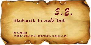 Stefanik Erzsébet névjegykártya